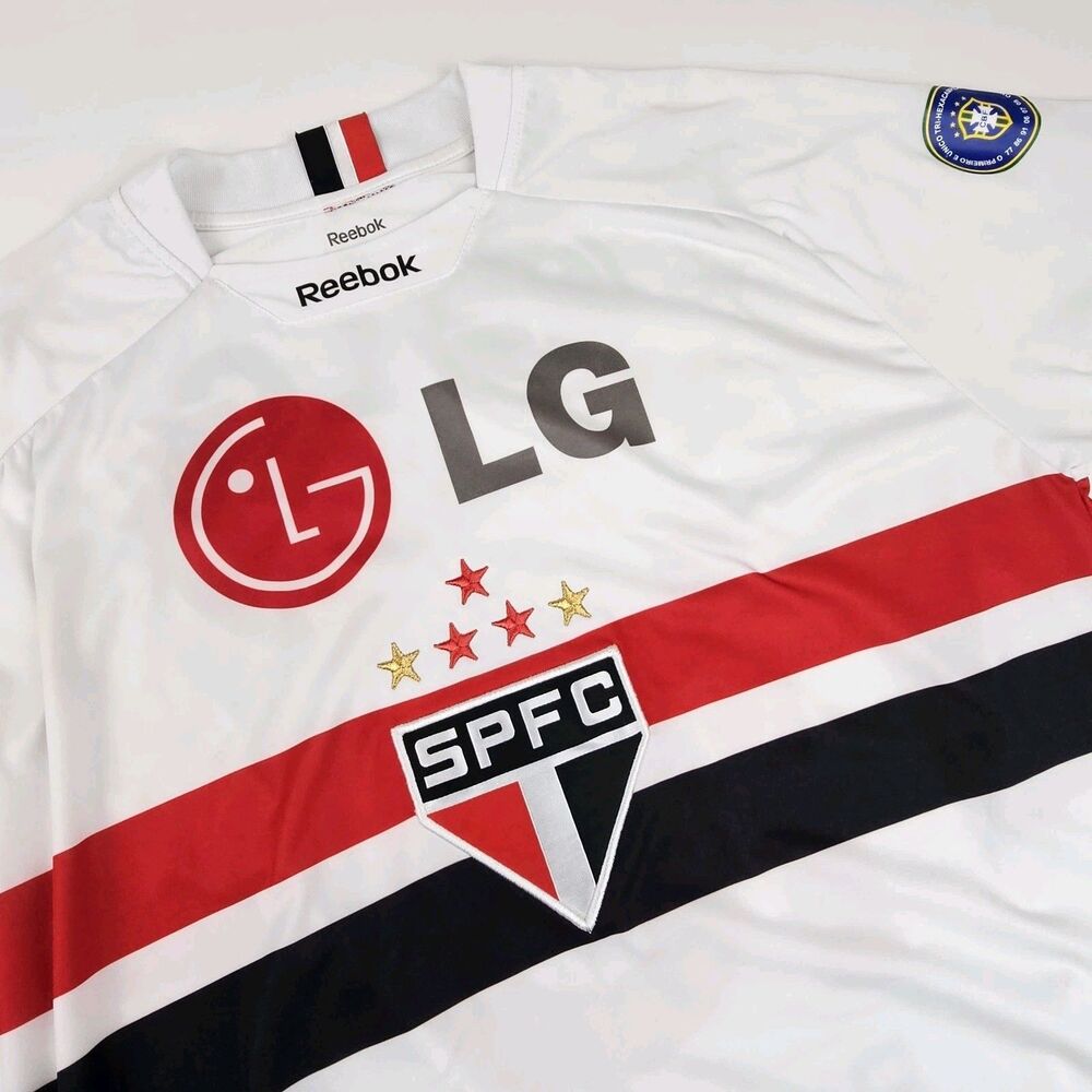 2009 Sao Paulo FC Reebok #10 Hernanes Jersey LG Tri Hexa Brazil SPFC Soccer